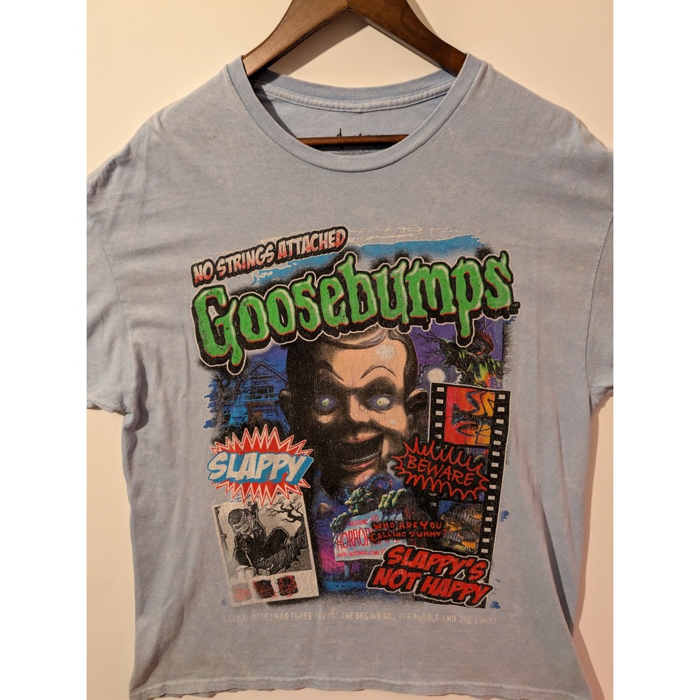 Goosebumps T Shirt Mens XL Blue Slappy The Dummy Graphic Tee